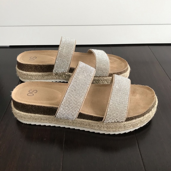 SO Shoes - bedazzled platform sandals